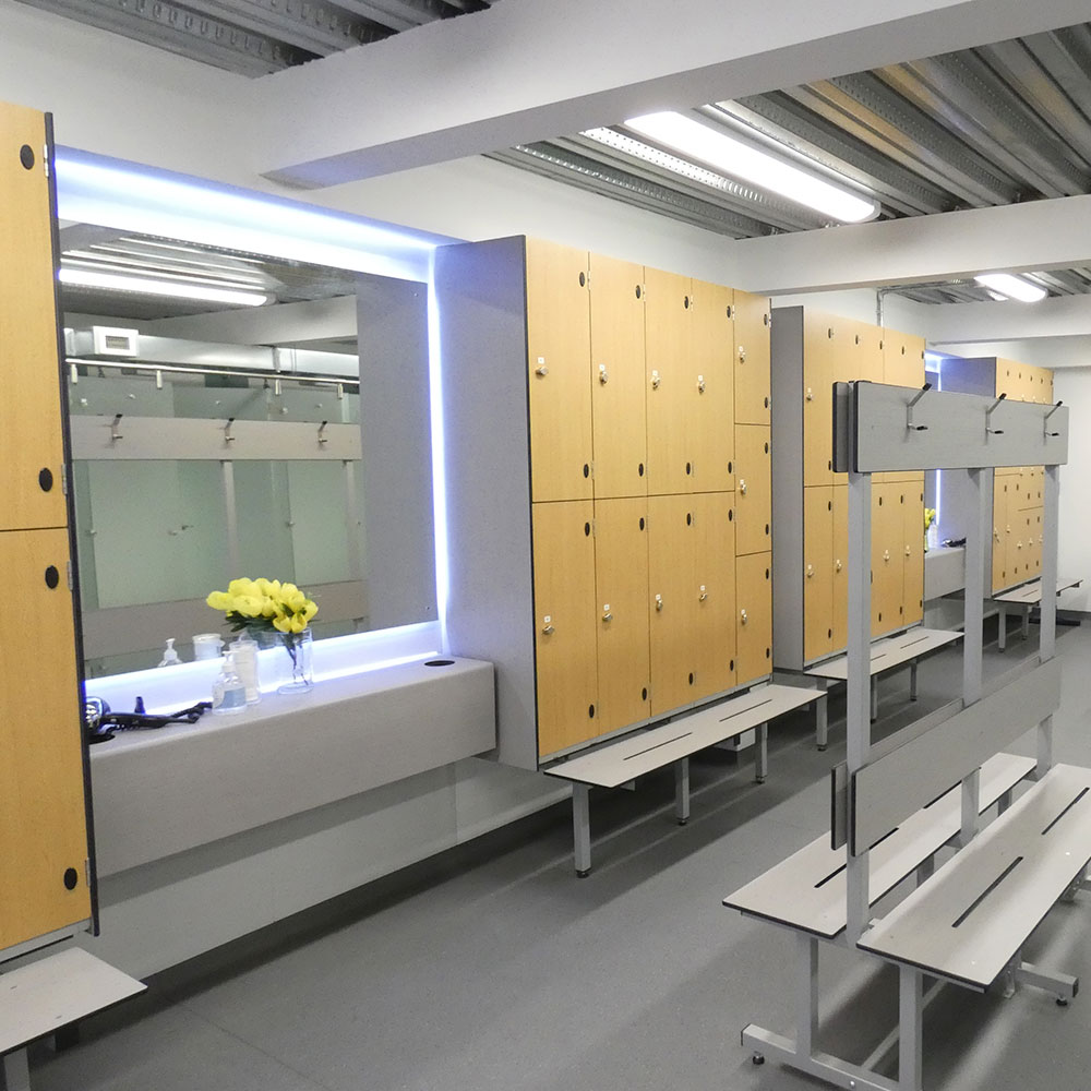 Photo of a spa changing room, built as part of a commercial refurbishment.